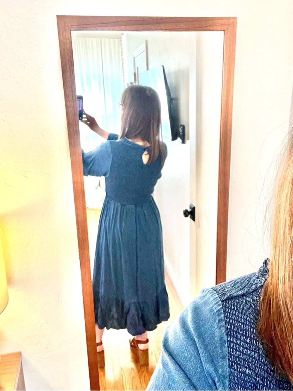 Old Navy Soft Denim Long-Sleeve Maxi Dress - Picture 2 of 6